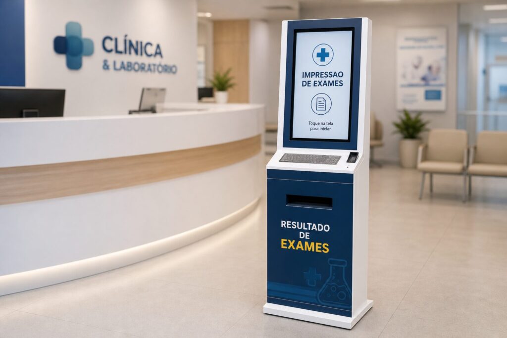 Totem de autoatendimento para clinicas e laboratorios imprimir exames