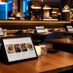 Cardápio digital em mesas de restaurante » MarcaRS Technology Mesas de restaurante com tablets de cardápio digital iluminados