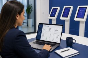 Painel de gestão remota em português com status Online, Versão e Uptime
