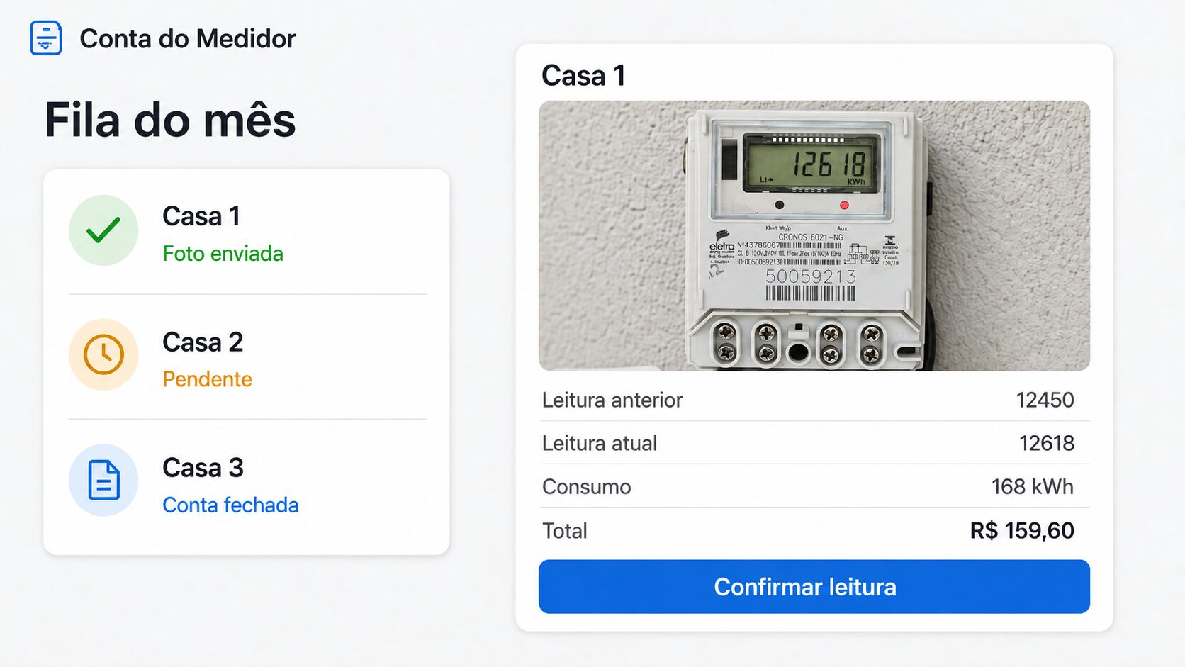 Conta do Medidor — Energia de imóveis alugados